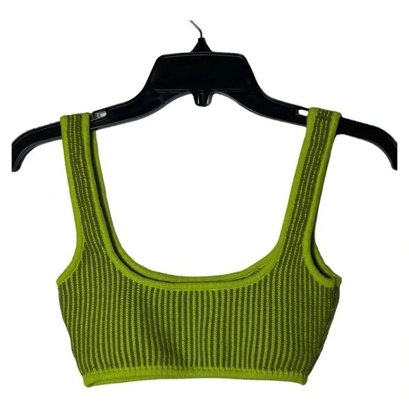 1789. REVOLVE X FOR LOVES & LEMONS GEMMA BRALETTE SIZE XSMALL KNITTED LIME GREEN - Picture 6 of 8